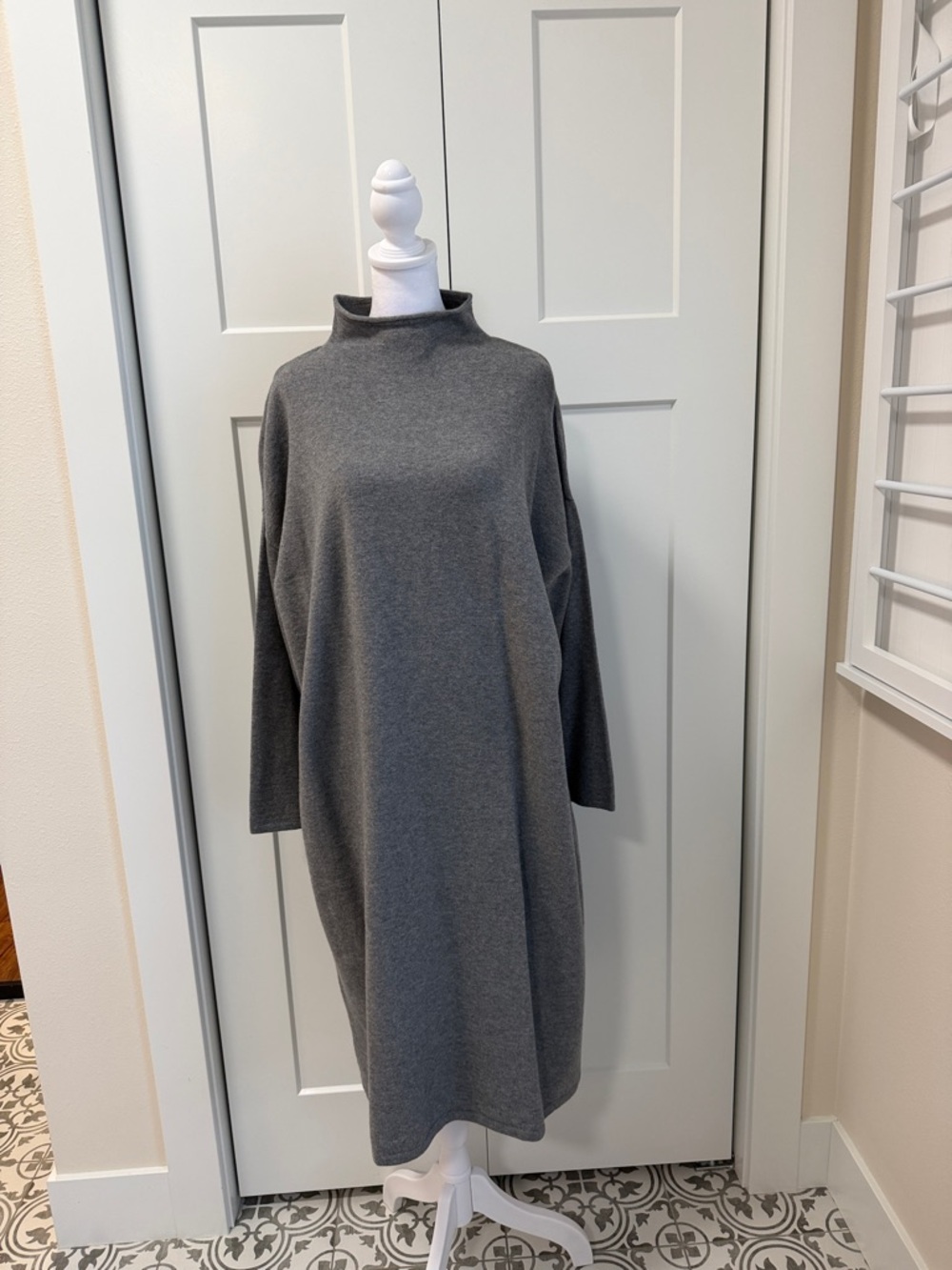 J. Jill Charcoal Gray Long Sleeve Turtleneck Dress